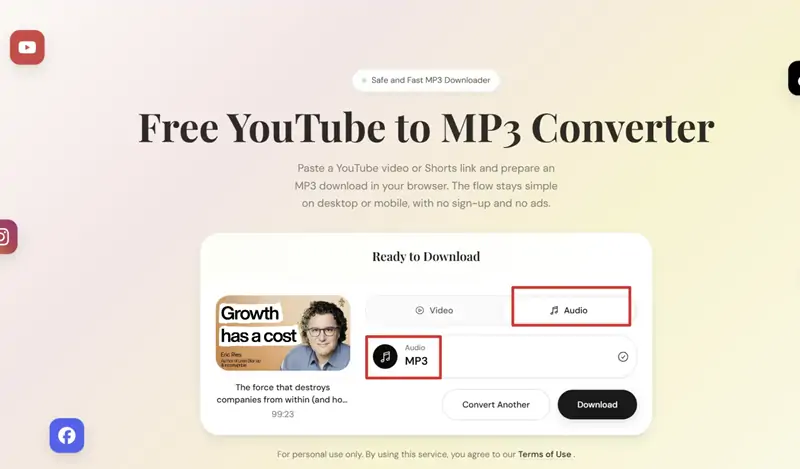 Pilih Format Output Audio