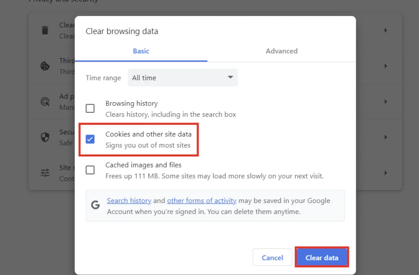 Cache und Cookies loschen