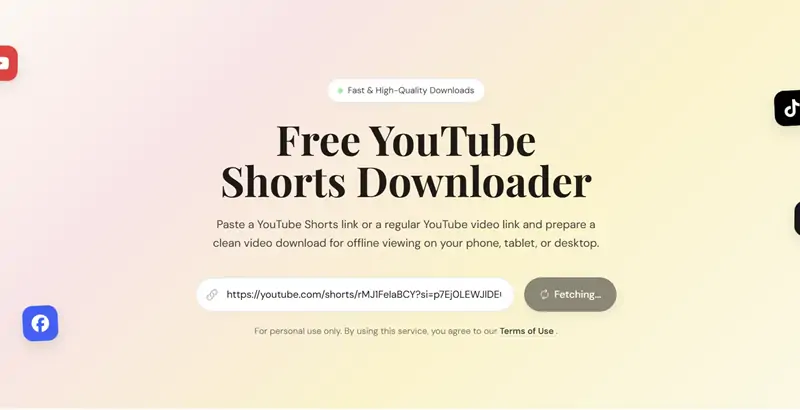 الصق رابط YouTube Shorts وقم بتحليل الفيديو