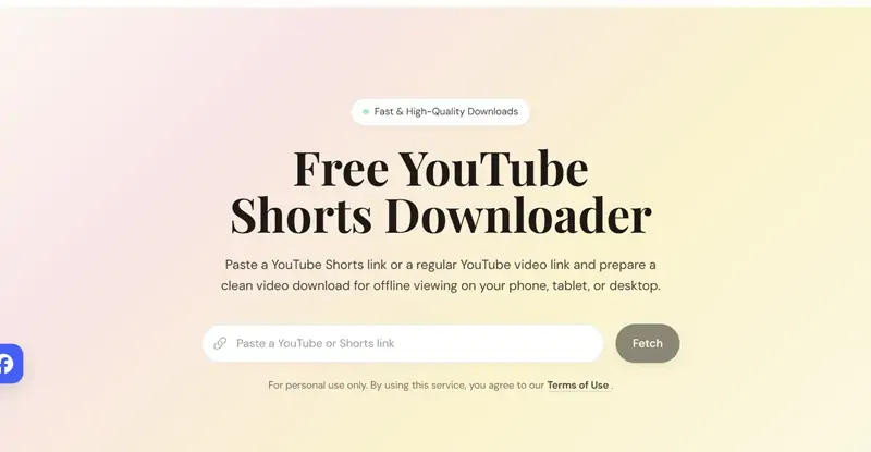 افتح أداة تنزيل YouTube Shorts