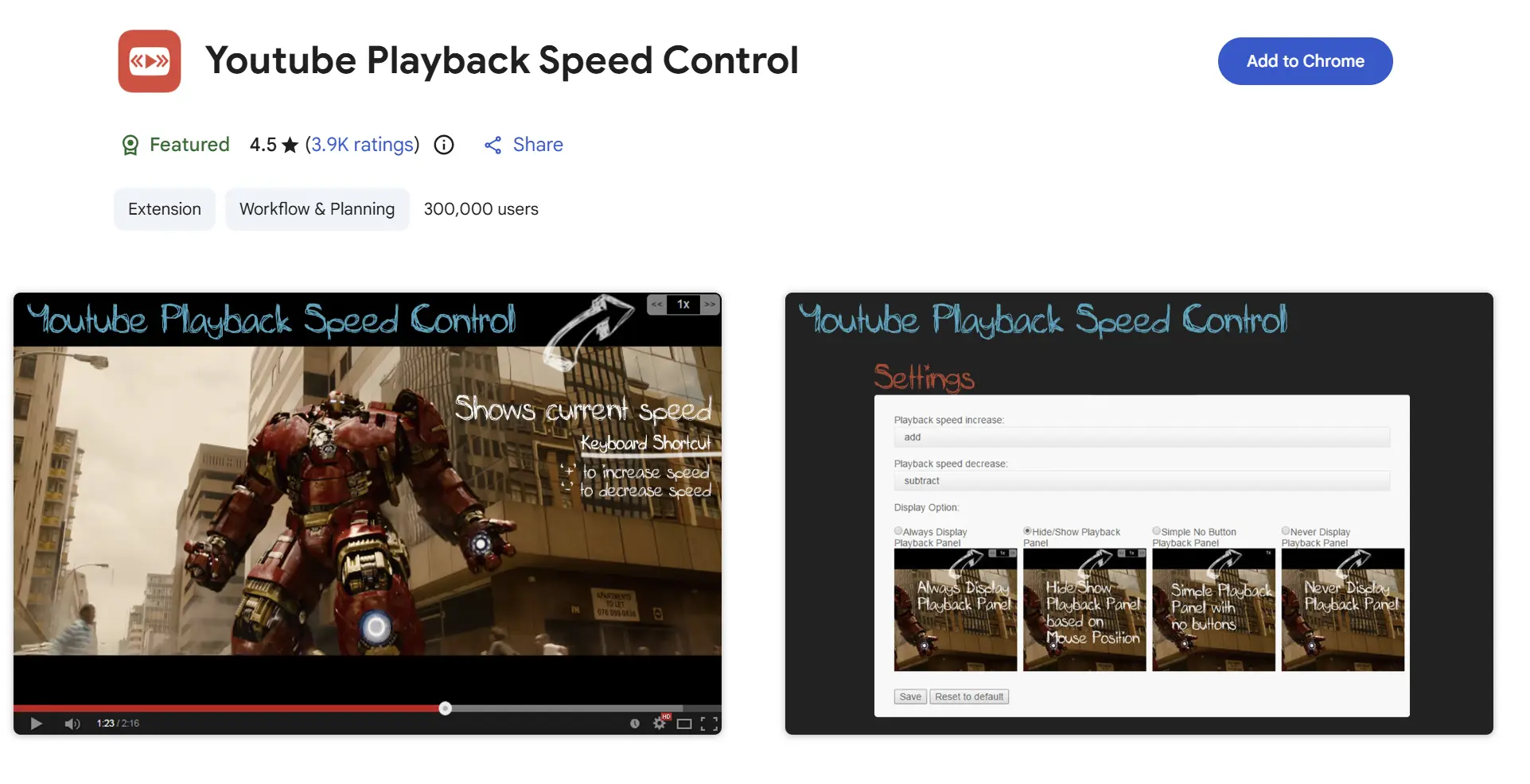 Erweiterung fur die YouTube-Geschwindigkeit